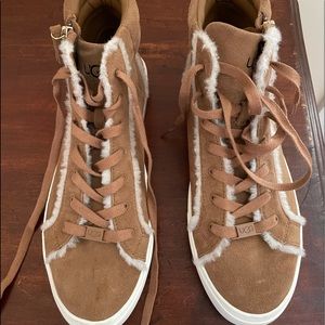 UGG “OLLI HERITAGE” Suede Plush High-Top Sneakers Size 11 Womens.